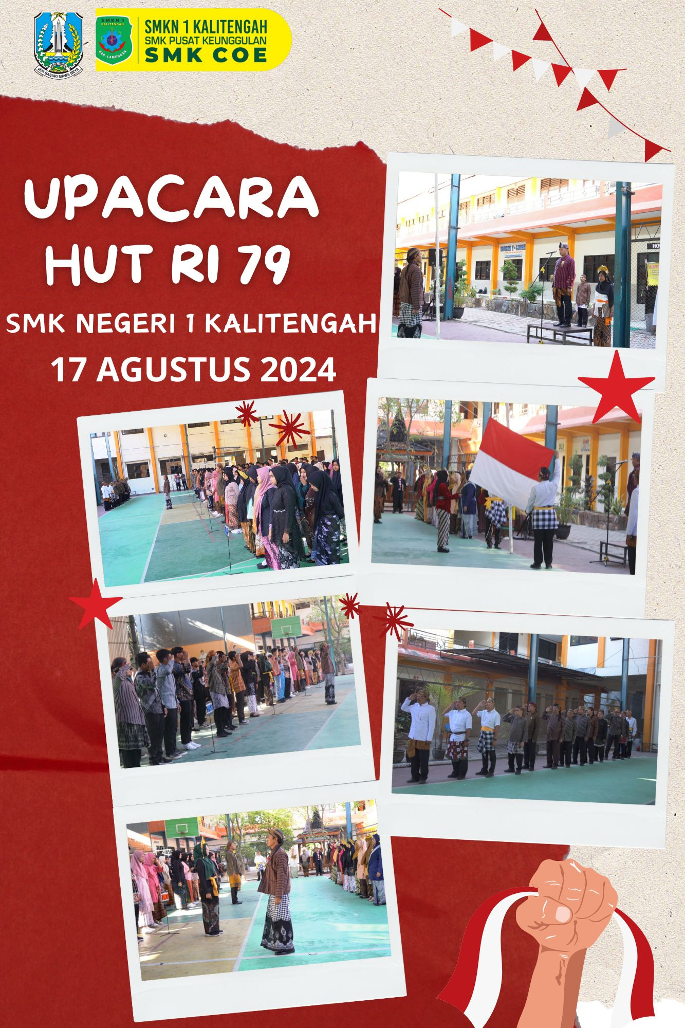 Upacara HUT ke 79 SMK Negeri 1 Kalitengah