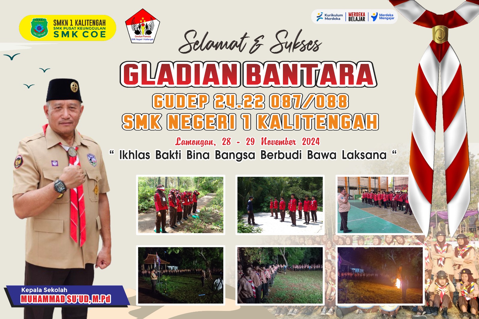 Selamat & Sukses GLADIAN BANTARA GUDEP 24.22.087/088 SMK NEGERI 1 KALITENGAH