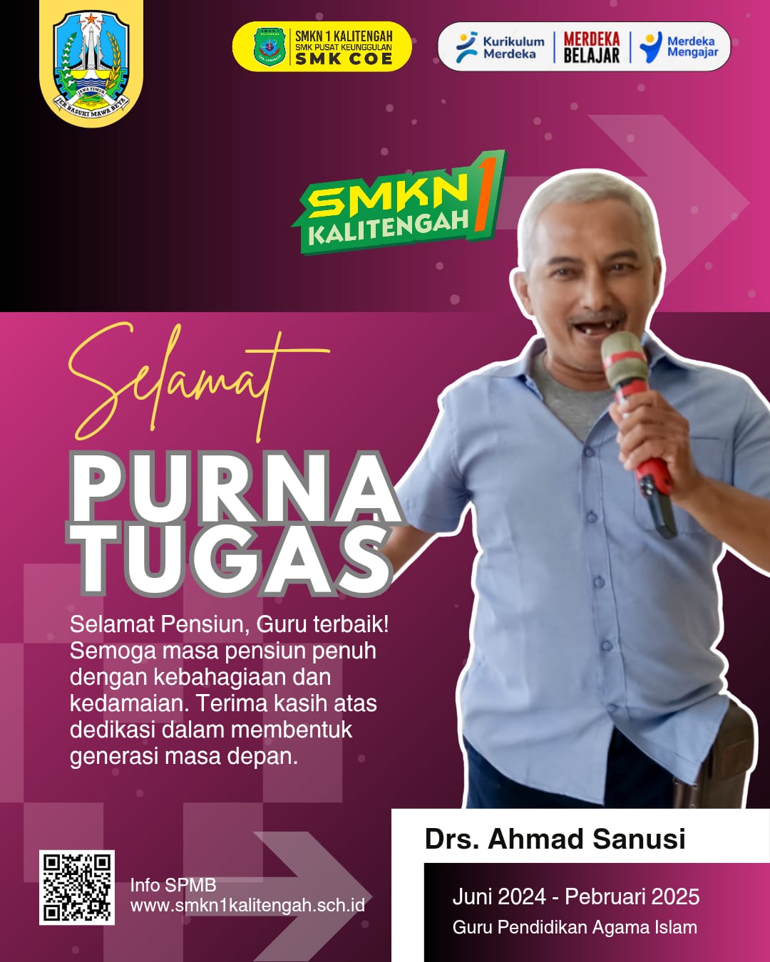 SELAMAT PURNA TUGAS BAPAK Drs. AHMAD SANUSI