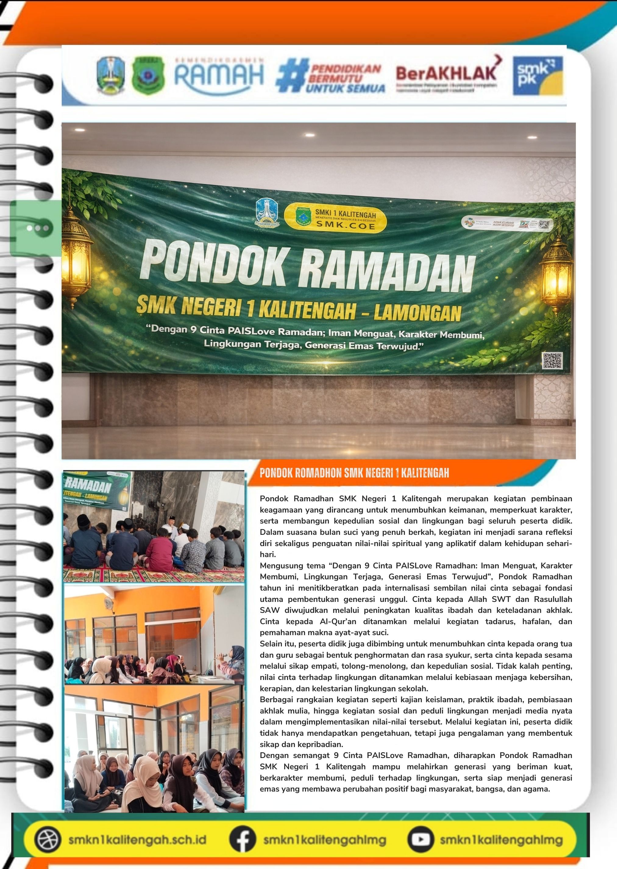 Kegiatan Pondok Romadhon SMK NEGERI 1 KALITENGAH