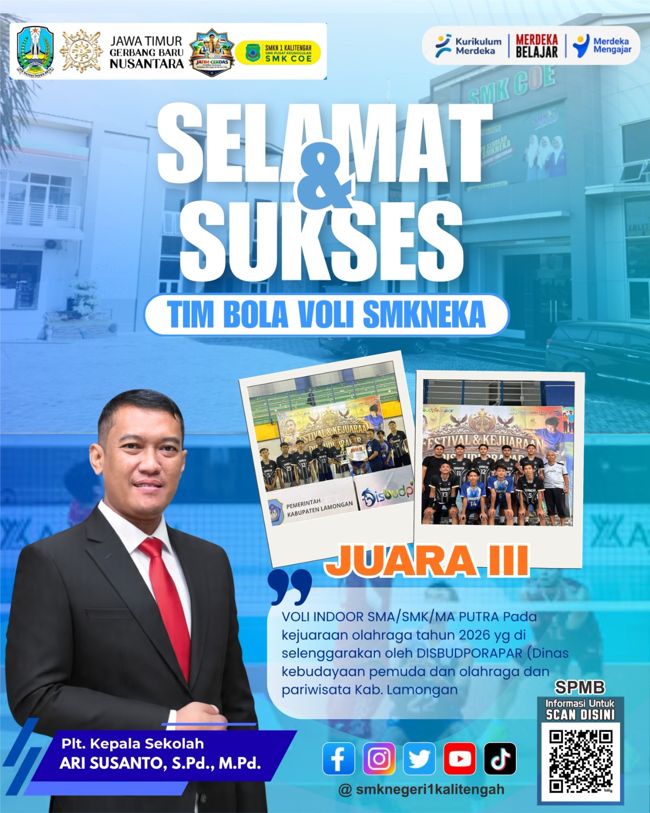 SELAMAT & SUKSES TIM BOLA VOLI SMKNEKA
