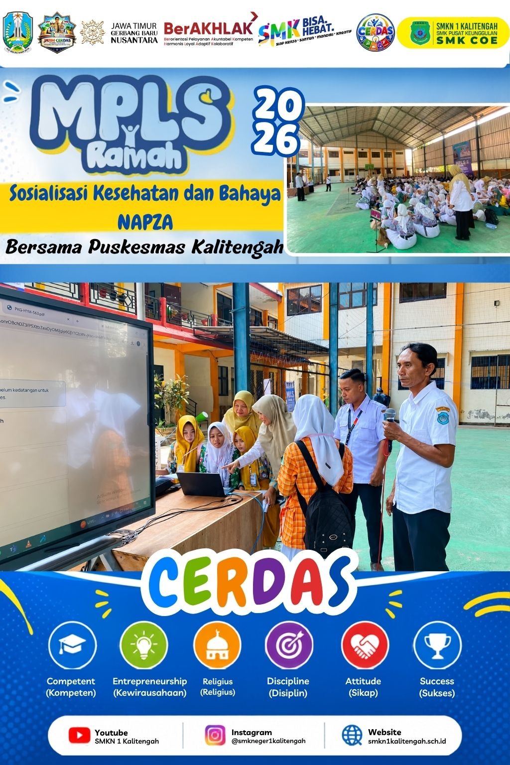 Wujudkan Generasi CERDAS Bebas Narkoba, SMKN 1 Kalitengah Gelar Sosialisasi Kesehatan dan Bahaya NAPZA Bersama Puskesmas Kalitengah
