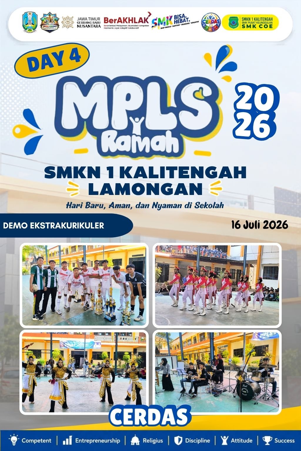 Gali Potensi dan Bakat Siswa, SMKN 1 Kalitengah Gelar Demo Ekstrakurikuler di Hari Ke-4 MPLS Ramah 2026