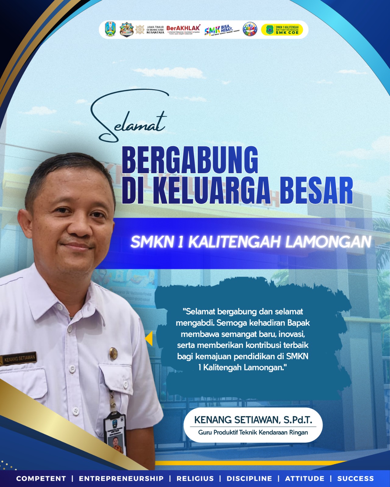 Selamat Bergabung di Keluarga Besar SMKN 1 Kalitengah Lamongan