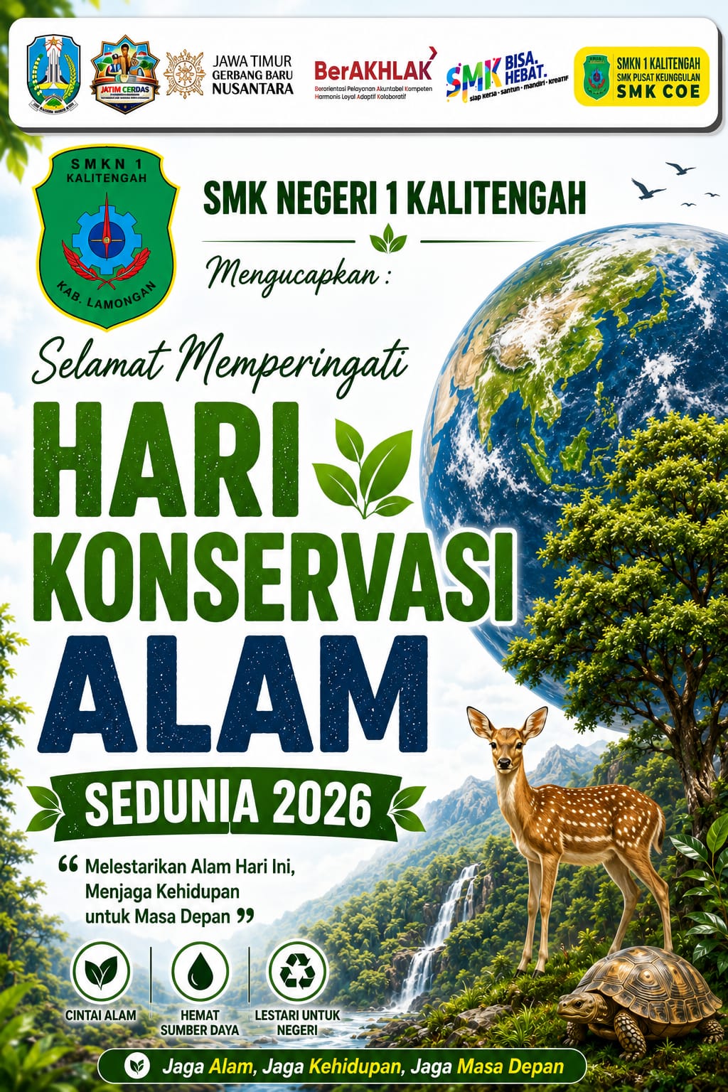 SMKN 1 Kalitengah Momenkan Hari Konservasi Alam Sedunia 2026: “Melestarikan Alam Hari Ini, Menjaga Kehidupan untuk Masa Depan”