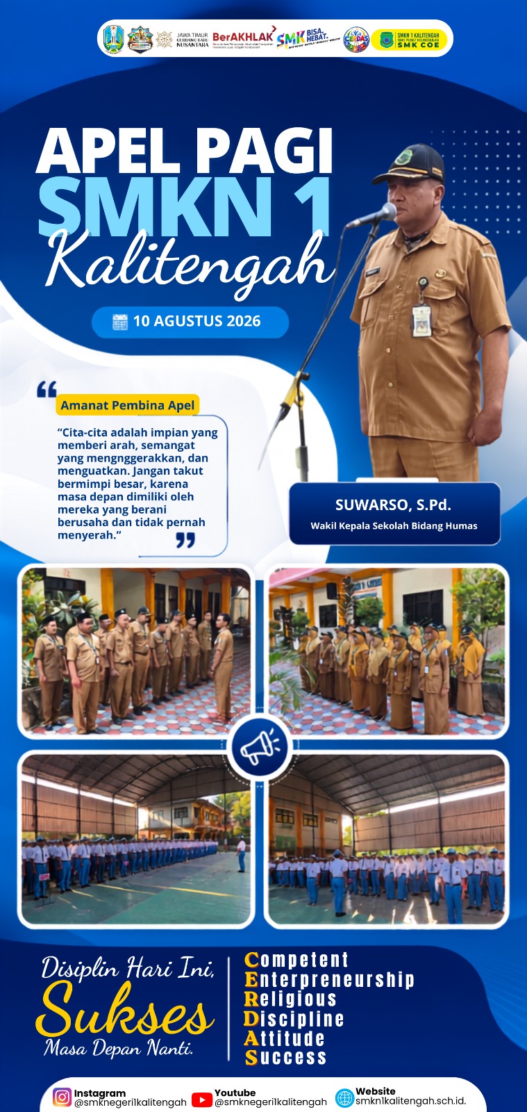 Apel Pagi SMK Negeri 1 Kalitengah: Menumbuhkan Disiplin dan Semangat Meraih Masa Depan