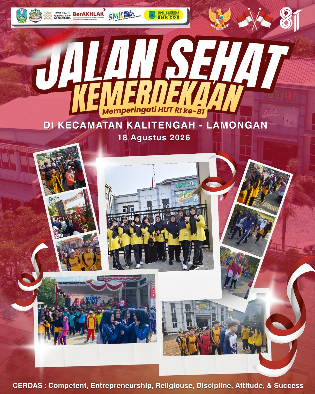 Semarak Jalan Sehat Kemerdekaan Memperingati HUT RI ke-81 di Kecamatan Kalitengah