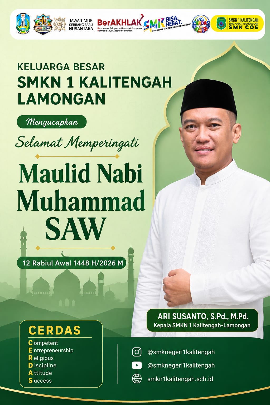 Peringatan Maulid Nabi Muhammad SAW 1448 H / 2026 M: Meneladani Akhlak Rasulullah Menuju Generasi CERDAS