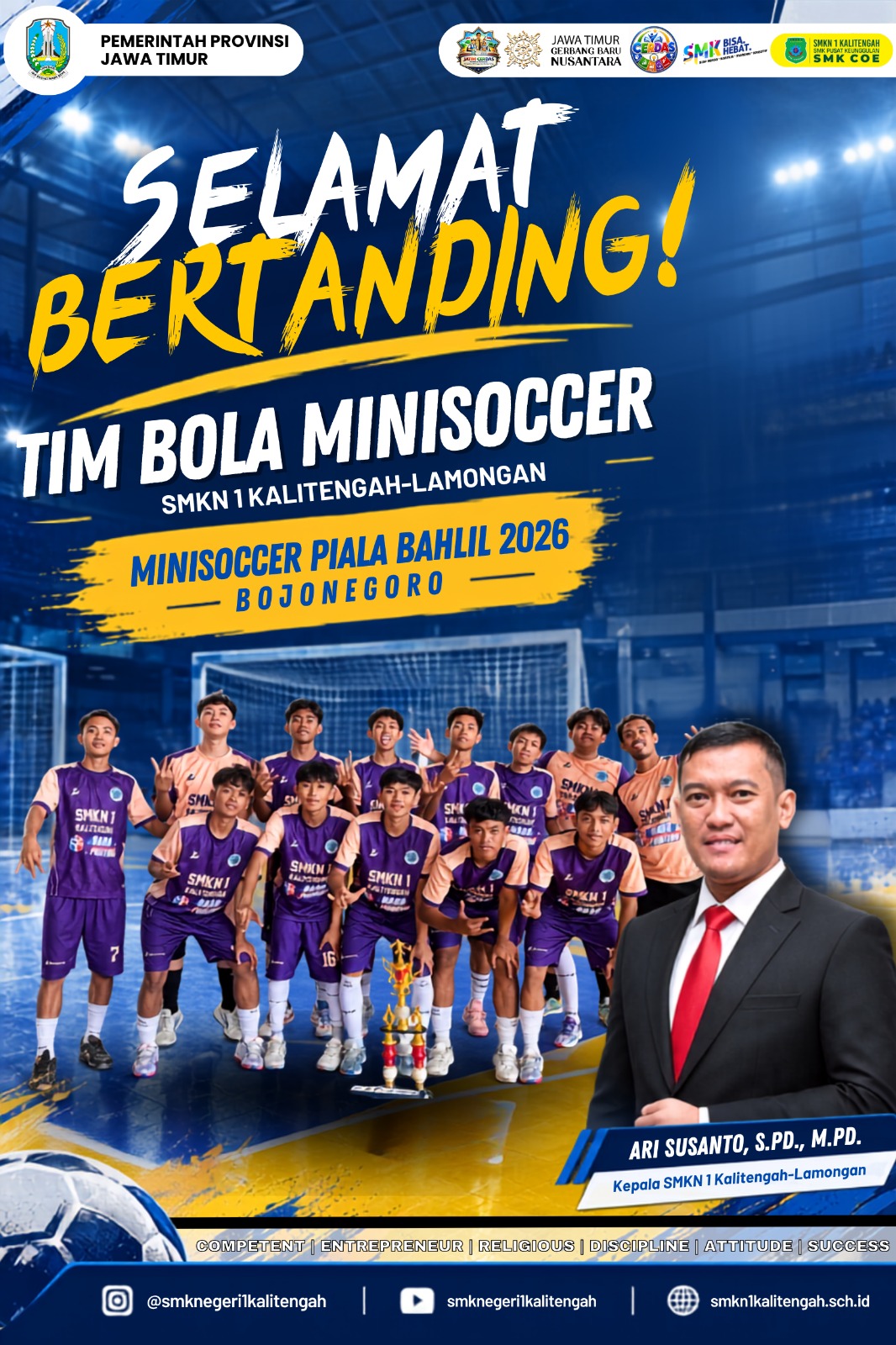 Dukung Prestasi Olahraga Siswa, Tim Minisoccer SMKN 1 Kalitengah Siap Berlaga di Piala Bahlil 2026 Bojonegoro