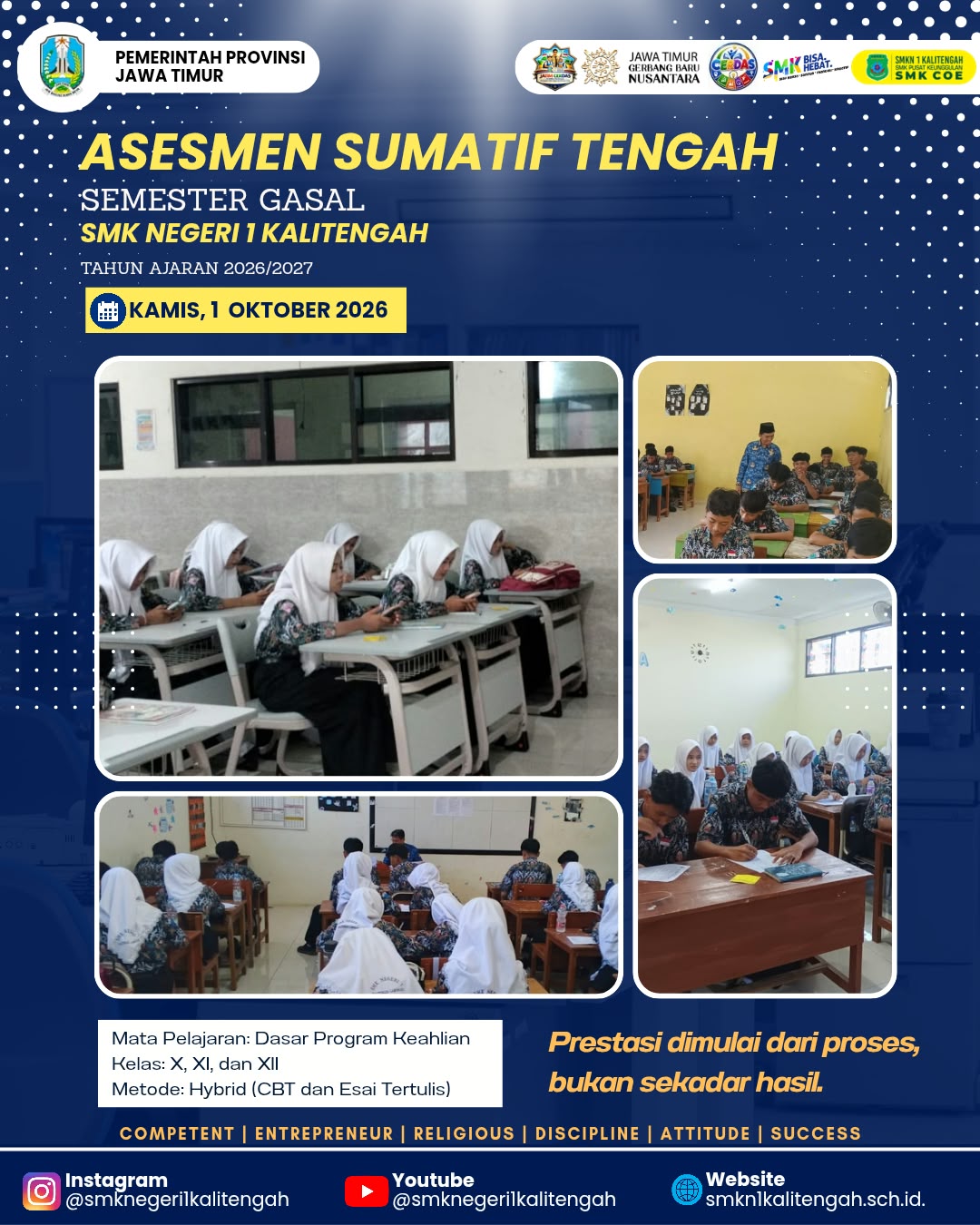 Pelaksanaan Asesmen Sumatif Tengah Semester Gasal (ASTS) Tahun Ajaran 2026/2027 di SMK Negeri 1 Kalitengah