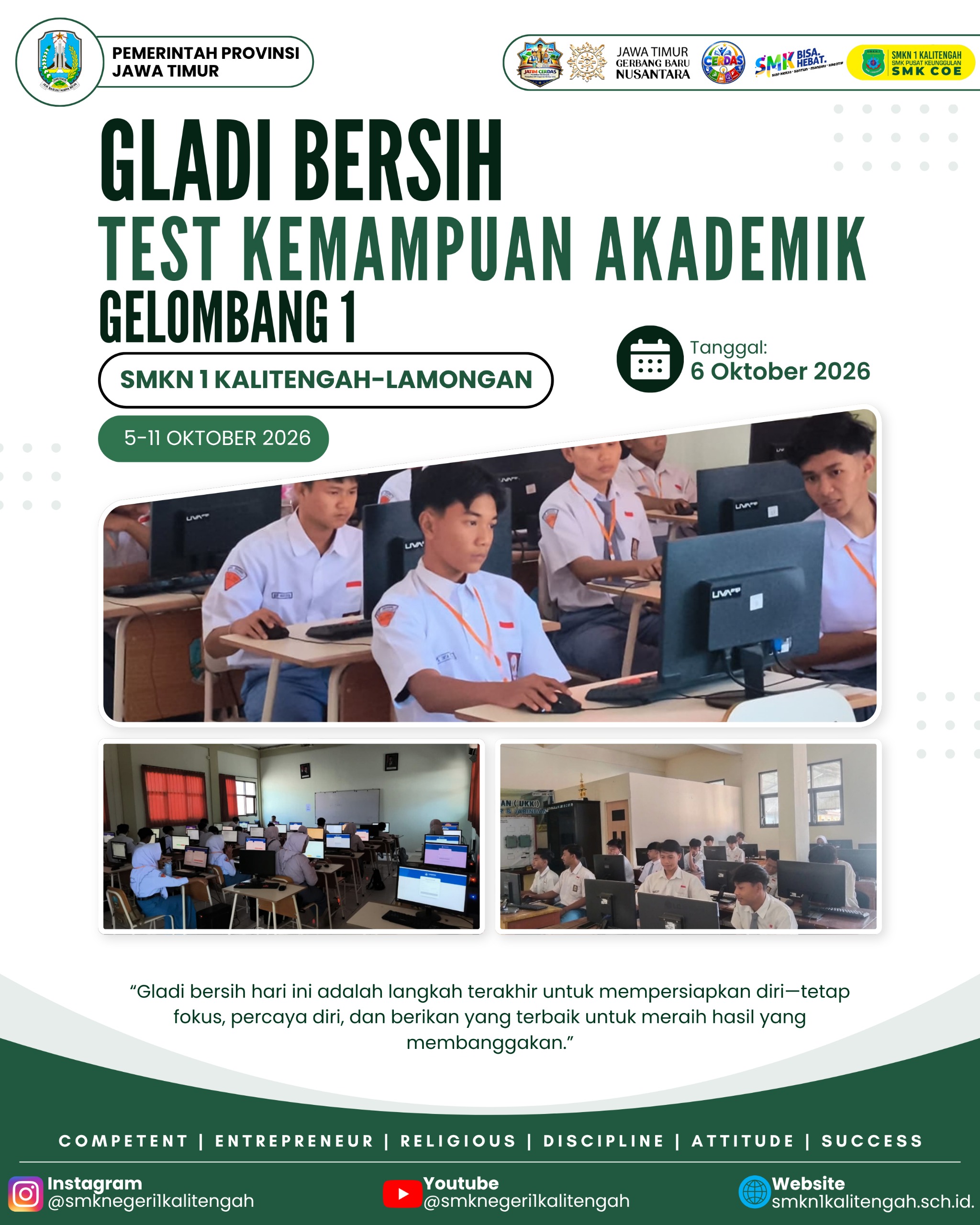 SMKN 1 Kalitengah Gelar Gladi Bersih Test Kemampuan Akademik Gelombang 1