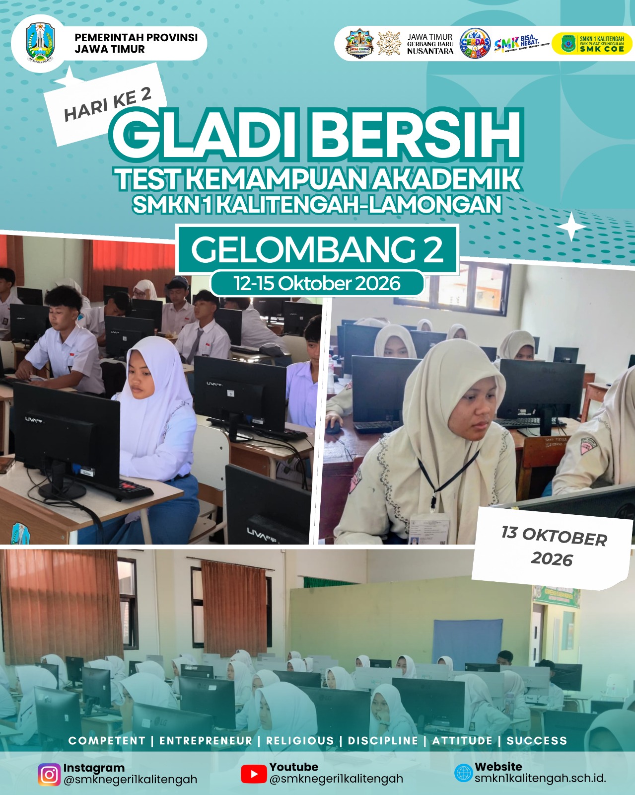 Pelaksanaan Hari Ke-2 Gladi Bersih Test Kemampuan Akademik (TKA) Gelombang 2 di SMKN 1 Kalitengah Berjalan Lancar