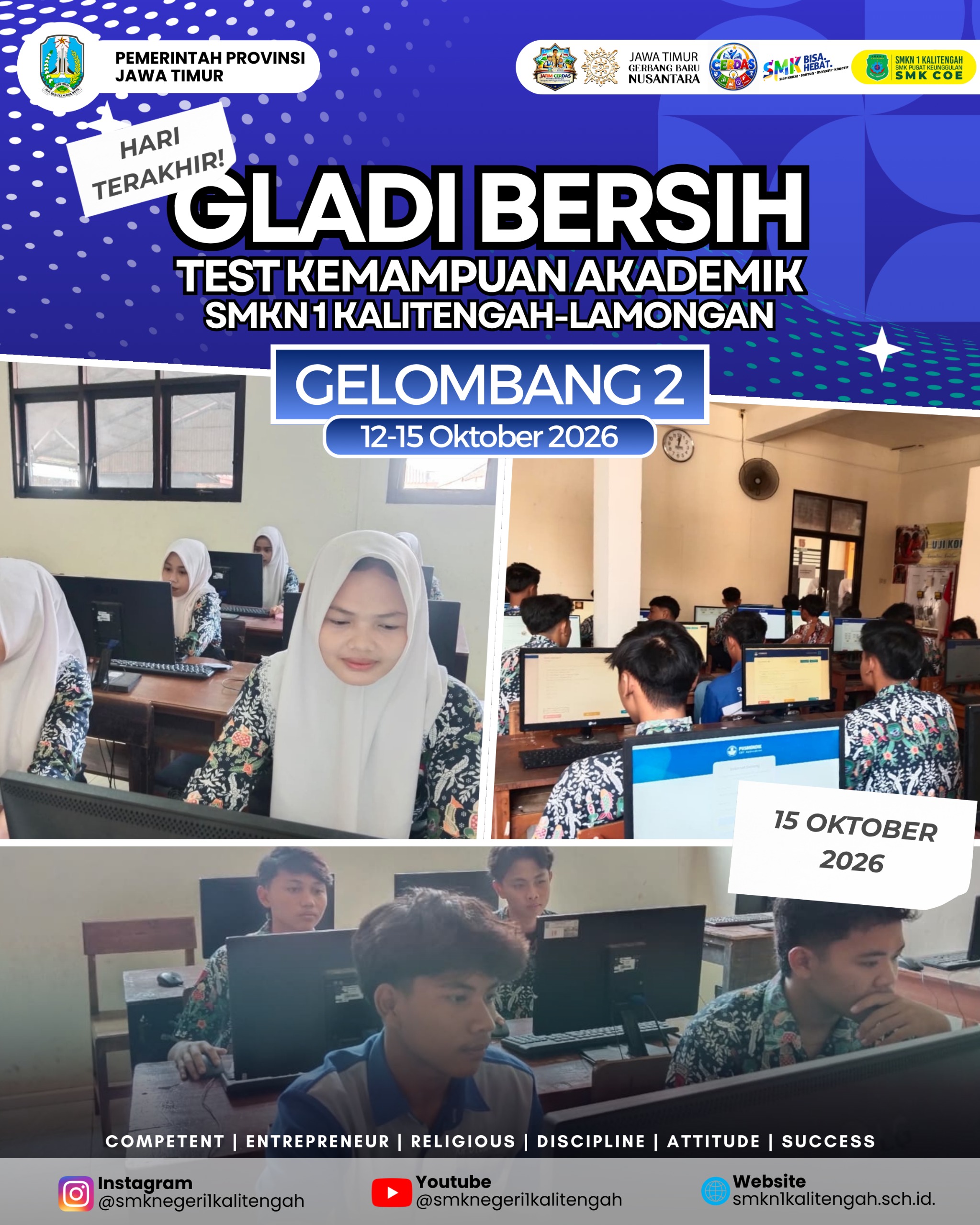 Pelaksanaan Hari Terakhir Gladi Bersih Tes Kemampuan Akademik (TKA) Gelombang 2 SMKN 1 Kalitengah Tahun 2026