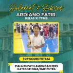 SELAMAT & SUKSES, ARDIANO FATIR SEBAGAI TOP SCORE FUTSAL DALAM PIALA BUPATI LAMONGAN 2025 KATEGORI SMA/SMK PUTRA